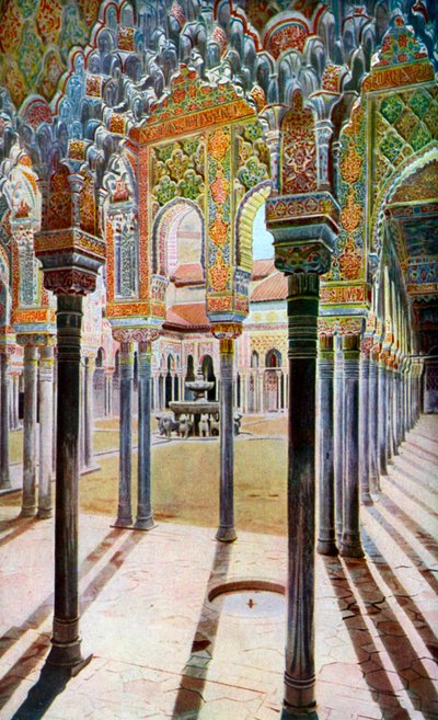 Dwór Lwów, Alhambra, Granada, Andaluzja, Hiszpania, c1924 autorstwa Unbekannt