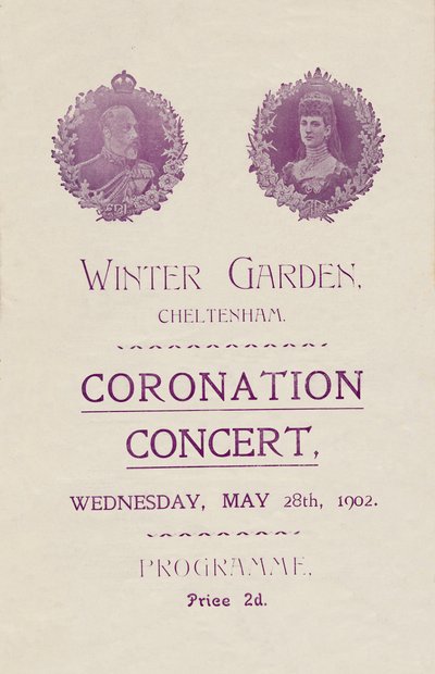 Okładka programu na koncert koronacyjny w Winter Garden, Cheltenham, 1902. autorstwa Unbekannt