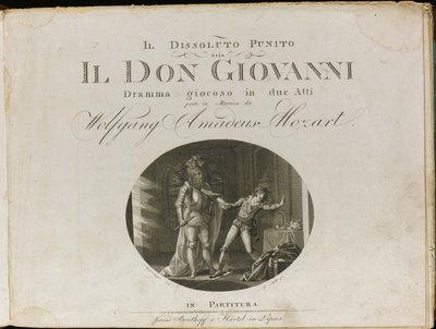 Okładka partytury opery Don Giovanni Wolfganga Amadeusza Mozarta, 1801. autorstwa Unbekannt