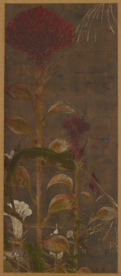 Coxcombs, kukurydza i powojnik, okres Momoyama, 1568-1615. autorstwa Unbekannt