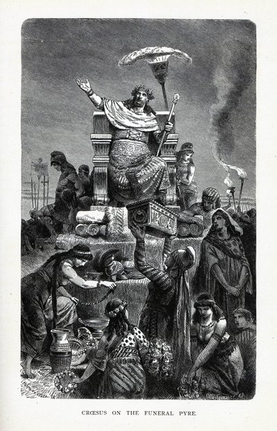 Krezus na stosie pogrzebowym, 1882 autorstwa Unbekannt