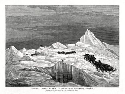 Przeprawa przez ciężki lód na czele kanału Wellington, 1877 autorstwa Unbekannt