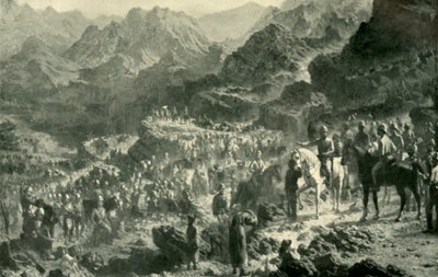 Przeprawa przez Kotal Jamburak, 1901. autorstwa Unbekannt