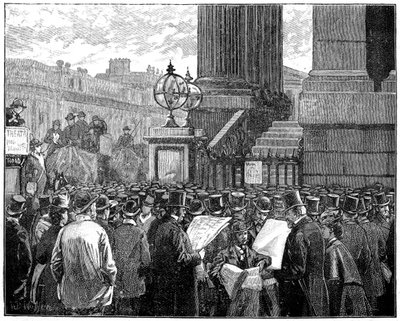 Tłum w Mansion House czyta biuletyn o chorobie księcia Walii, 1871 1900 autorstwa Unbekannt