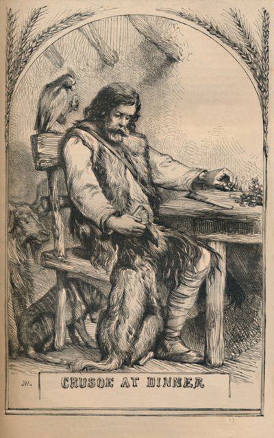 Crusoe na kolacji, ok. 1870 r. autorstwa Unbekannt