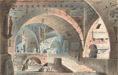 Krypta z klęczącym żałobnikiem, 1830-40. autorstwa Unbekannt