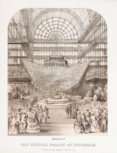 Crystal Palace, wnętrze po wielkiej wystawie Crystal Palace w Sydenham autorstwa Unbekannt