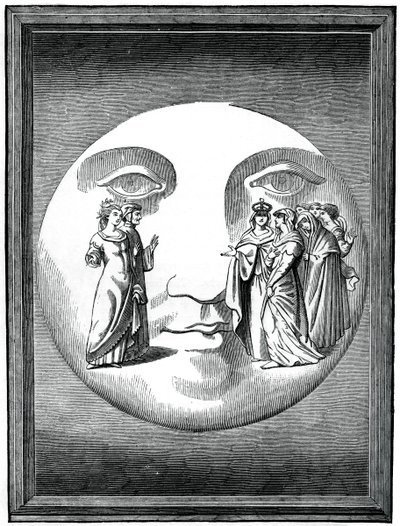 Dante i Beatrice przetransportowani na Księżyc, XVI wiek 1870 autorstwa Unbekannt