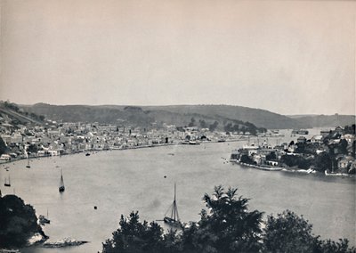 Dartmouth - Widok ogólny, pokazujący pływający college marynarki Britannia, 1895 r autorstwa Unbekannt