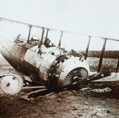 Martwy pilot zestrzelonego samolotu Salmson, c1914-c1918 autorstwa Unbekannt