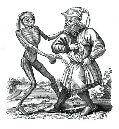 Śmierć i Żyd, epizod z Tańca śmierci, 1441, 1870 autorstwa Unbekannt