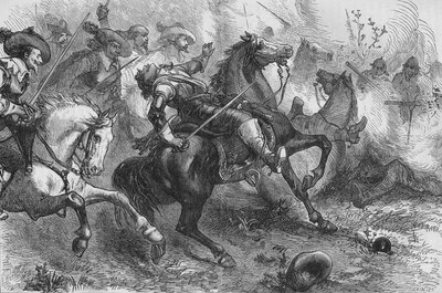Śmierć Falklandów, w Newbury, 20 września 1643, c1880 autorstwa Unbekannt
