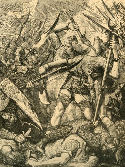 Śmierć Harolda w bitwie pod Hastings, 1873. autorstwa Unbekannt
