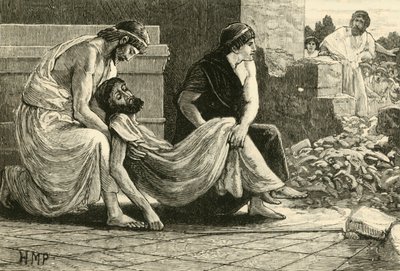 Śmierć Pauzaniasza, 1890. autorstwa Unbekannt