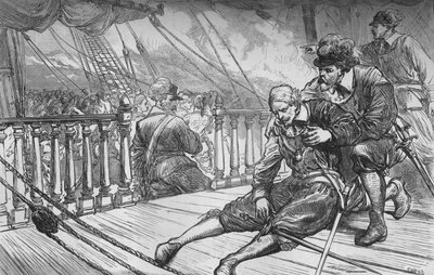 Śmierć Van Tromp, 10 sierpnia 1653, c1880 autorstwa Unbekannt