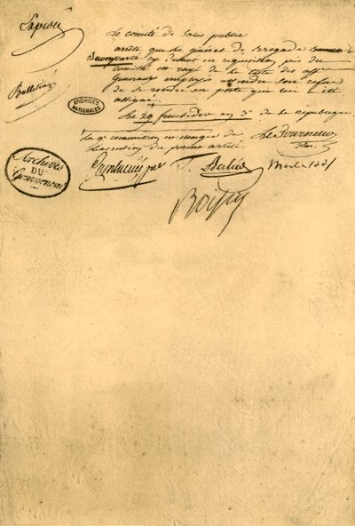Dekret Komisji Zdrowia Publicznego z 5 września 1795, 1921. autorstwa Unbekannt