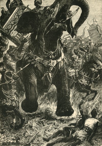 Klęska Porus przez Macedończyków, 1890. autorstwa Unbekannt