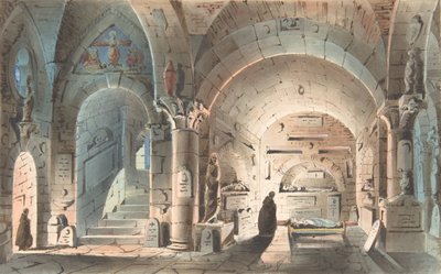 Projekt scenografii: Scena z krypty, 1830-40. autorstwa Unbekannt