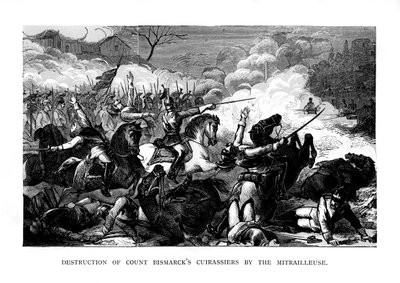 Zniszczenie kirasjerów hrabiego Bismarcka przez Mitrailleuse, c1870, 1875 autorstwa Unbekannt