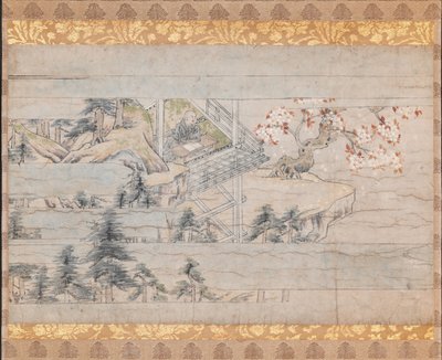 Oderwana część zwoju jednego z Długiej opowieści na jesienną noc... ca. 1400. autorstwa Unbekannt