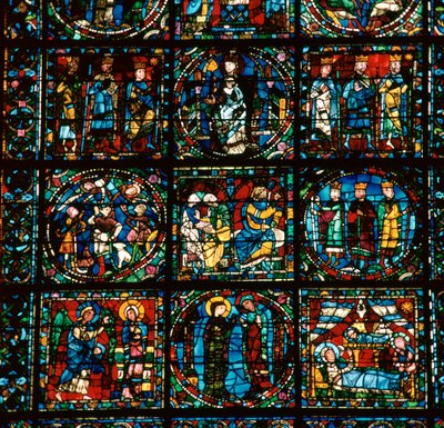 Fragment wielkiego zachodniego okna katedry w Chartres, XII wiek autorstwa Unbekannt