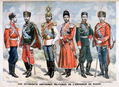 Różne rosyjskie mundury wojskowe cesarza, 1896 autorstwa Unbekannt