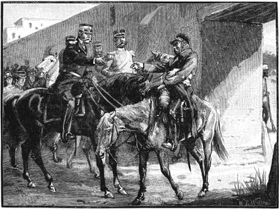 Dr Brydon przybywający do Jelalabad z wiadomościami o śmierci Brytyjczyków, pierwsza wojna anglo-afgańska, 1842, c1885 autorstwa Unbekannt