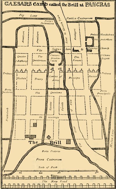 Dr Stukeleys Plan obozu w St. Pancras, ok. 1750, ok. 1876. autorstwa Unbekannt