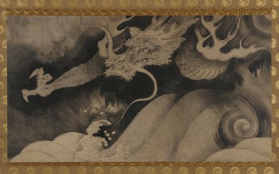 Smok, fale i chmury, okres Momoyama, 1568-1615. autorstwa Unbekannt