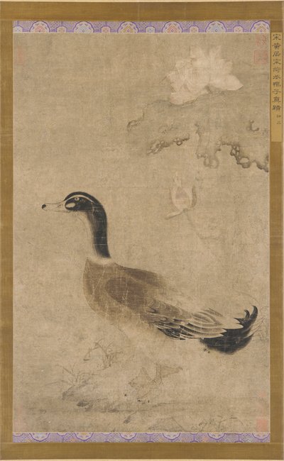 Kaczory i kwiaty lotosu, dynastia Yuan, 1279-1368. autorstwa Unbekannt