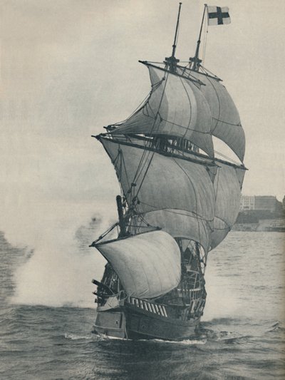 Okręt flagowy Drakesa w jego podróży dookoła świata, replika, 1937 autorstwa Unbekannt