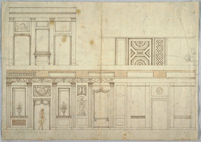 Rysunek, projekt wnętrza, 1800-1820 autorstwa Unbekannt