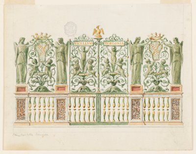 Rysunek, Projekt bramy kaplicy, 1845 autorstwa Unbekannt