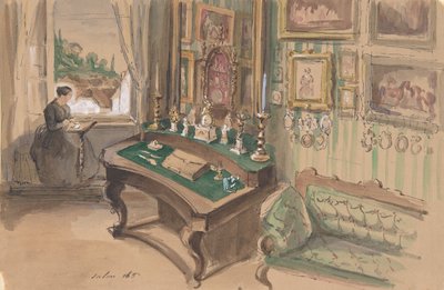 Rysunek wnętrza: Salon, 1857. autorstwa Unbekannt