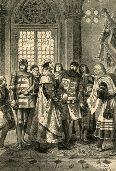 Książę Rudolf IV jako założyciel katedry Szczepana, c1360, 1890. autorstwa Unbekannt