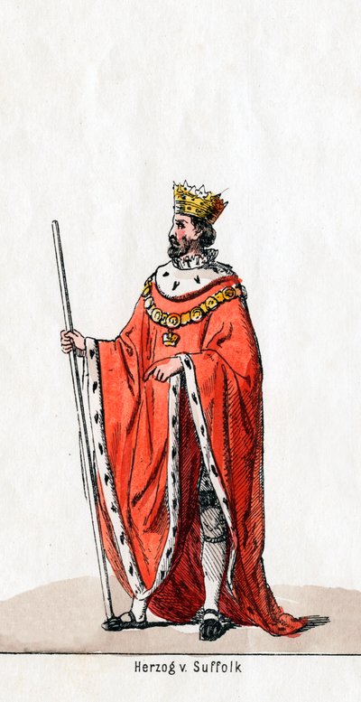 Książę Suffolk, projekt kostiumów do sztuki Szekspira, Henryk VIII, XIX w. autorstwa Unbekannt