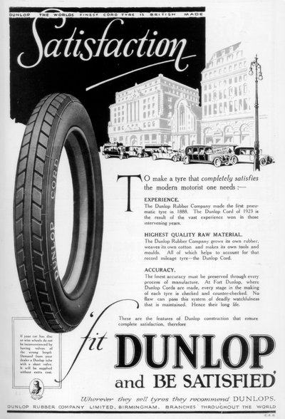 Reklama Dunlopa, 1923 autorstwa Unbekannt
