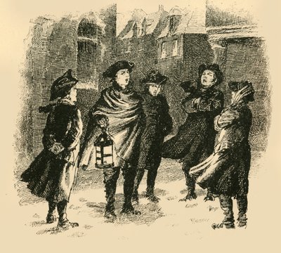 W miesiącach zimowych wysyłano uczonych, by śpiewali na ulicach, 1907. autorstwa Unbekannt