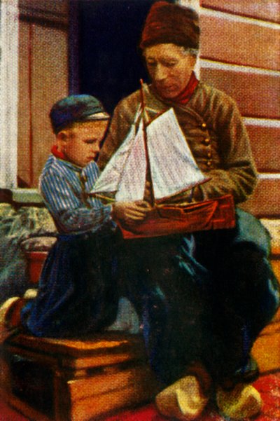Holenderski ojciec i syn w tradycyjnych strojach, ok. 1928 r. autorstwa Unbekannt