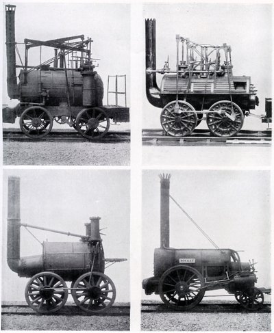 Wczesne lokomotywy, XIX w., ok. 1920 autorstwa Unbekannt