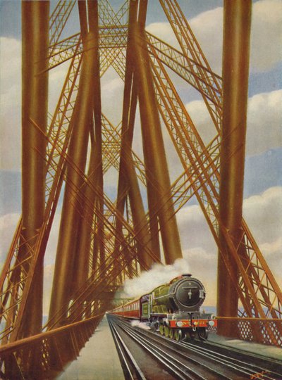 Ekspresowe wschodnie wybrzeże przechodzące przez most Forth, 1926 autorstwa Unbekannt