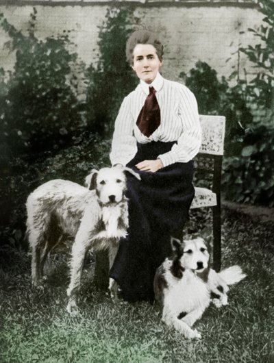Edith Cavell ze swoimi psami, ok. 1915 r. autorstwa Unbekannt