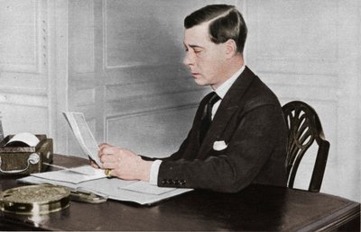 Edward VIII pracujący w swoim biurze w St. James