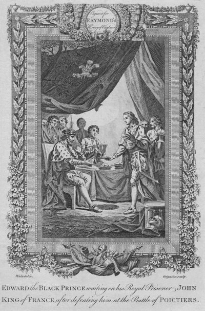 Edward Czarny Książę czekający na swego królewskiego więźnia Jana, króla Francji, ok. 1787 r. autorstwa Unbekannt