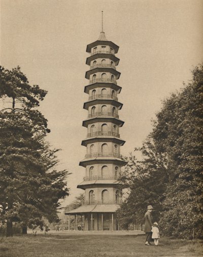XVIII-wieczna wersja pagody w ogrodach Kew, c1935. autorstwa Unbekannt