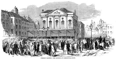 Awantury wyborcze w Clerkenwell Green podczas wyborów w Finsbury, Londyn, 1852 r. autorstwa Unbekannt