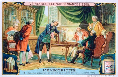 Demonstracja elektryczności, Londyn, 1766, ok. 1900 autorstwa Unbekannt