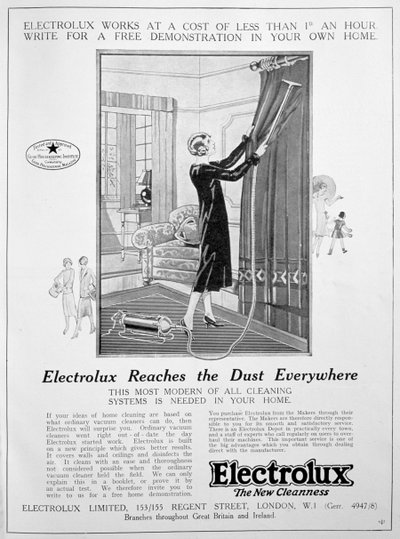 Reklama odkurzacza Electrolux, 1924 autorstwa Unbekannt