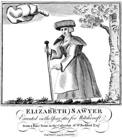 Elizabeth Sawyer, stracona jako czarownica w Anglii w 1621, 1794 autorstwa Unbekannt