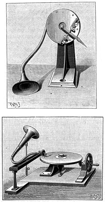 Gramofon Emile Berliners, c1888 autorstwa Unbekannt